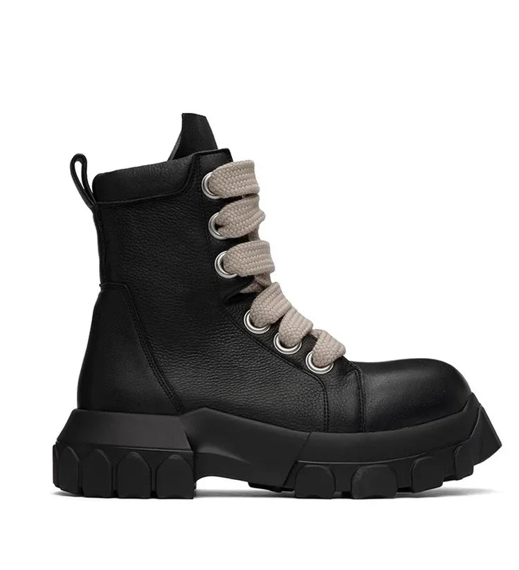 VDR_SHADOW_07 ⚑ — Leather Platform Boot-VOIDWEAR™
