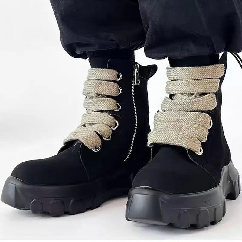 VDR_SHADOW_07 ⚑ — Leather Platform Boot-VOIDWEAR™