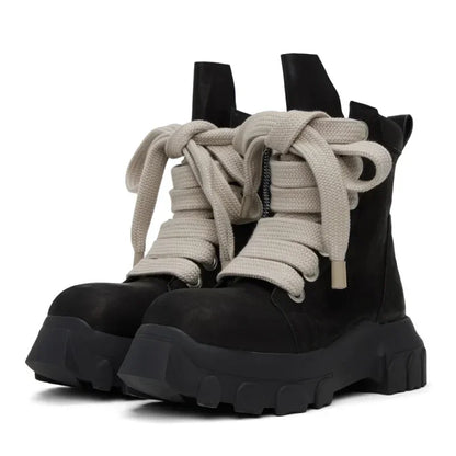 VDR_SHADOW_07 ⚑ — Leather Platform Boot-VOIDWEAR™
