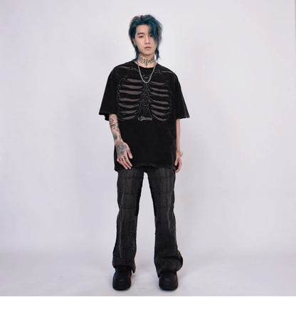 VOIDWEAR VDR_VANISH_05 ripped skeleton tee washed vintage cotton men’s summer streetwear USA