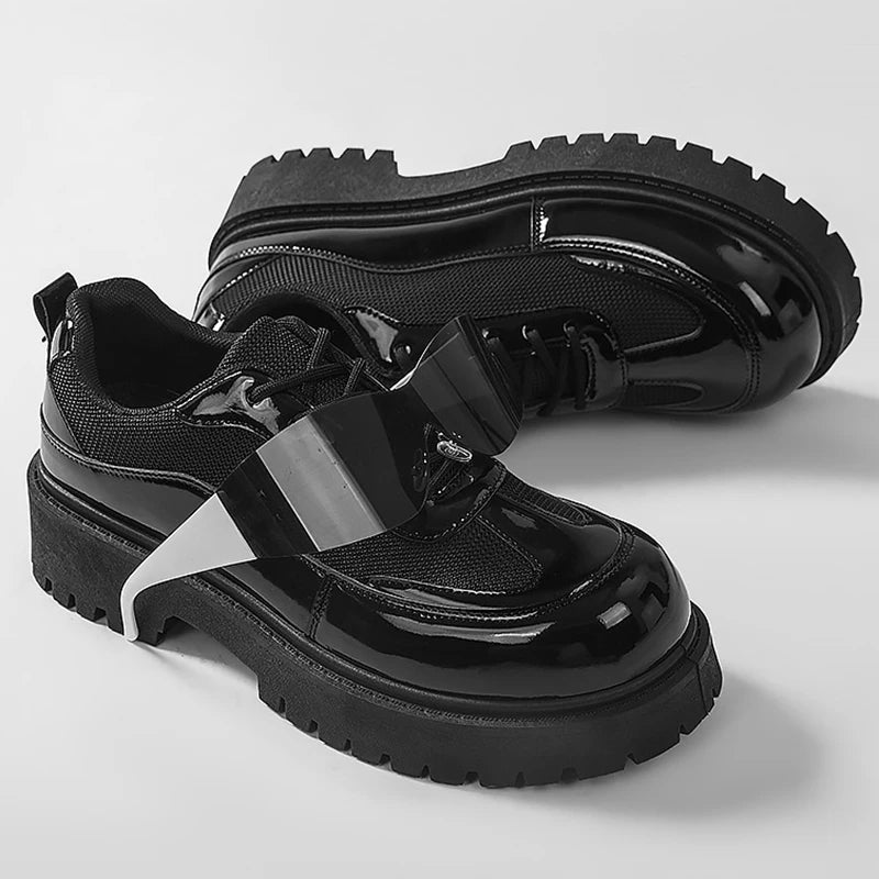 VOIDWEAR men’s ritual-inspired PU leather shoes – minimalist techwear style for U.S. and EU streetwear markets