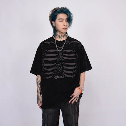 VOIDWEAR VDR_VANISH_05 ripped skeleton tee washed vintage cotton men’s summer streetwear USA