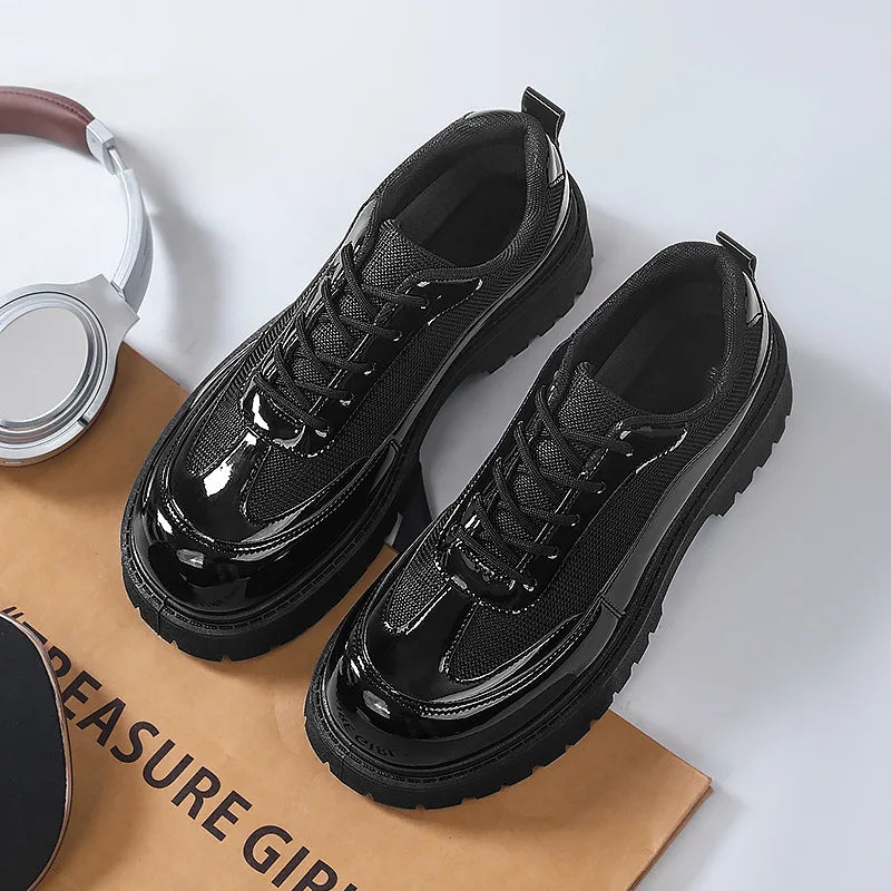 VOIDWEAR men’s ritual-inspired PU leather shoes – minimalist techwear style for U.S. and EU streetwear markets