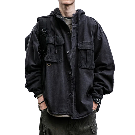 VOIDWEAR VDR_VANISH_07 Shadow ritual-coded vanish-mode streetwear jacket men’s spring autumn cotton oversized utility